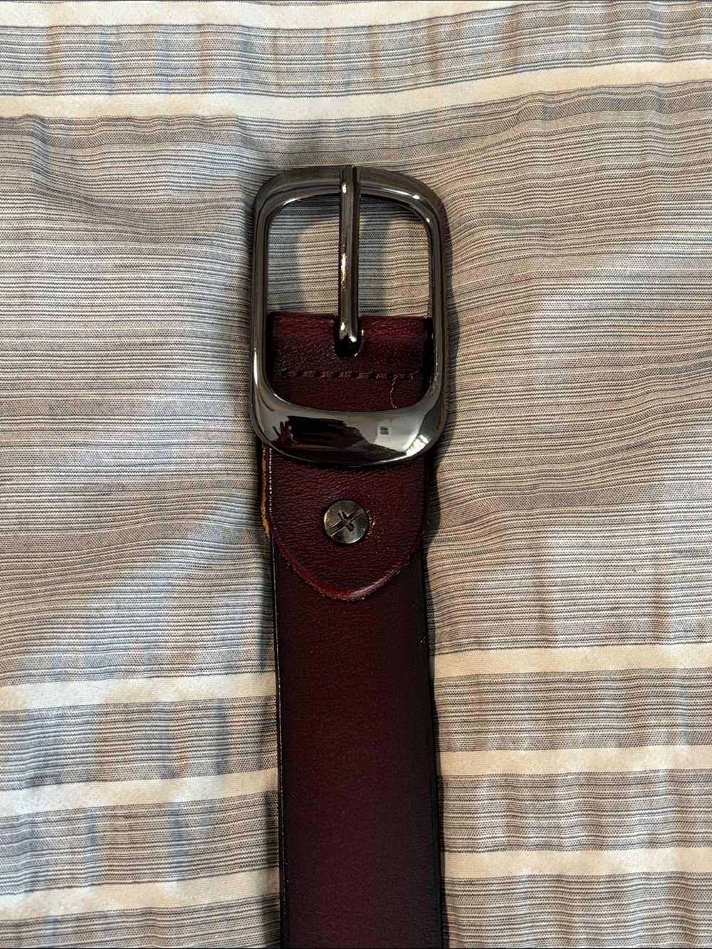 Women’s Leather Belt - Burgundy - Picture 5 of 6